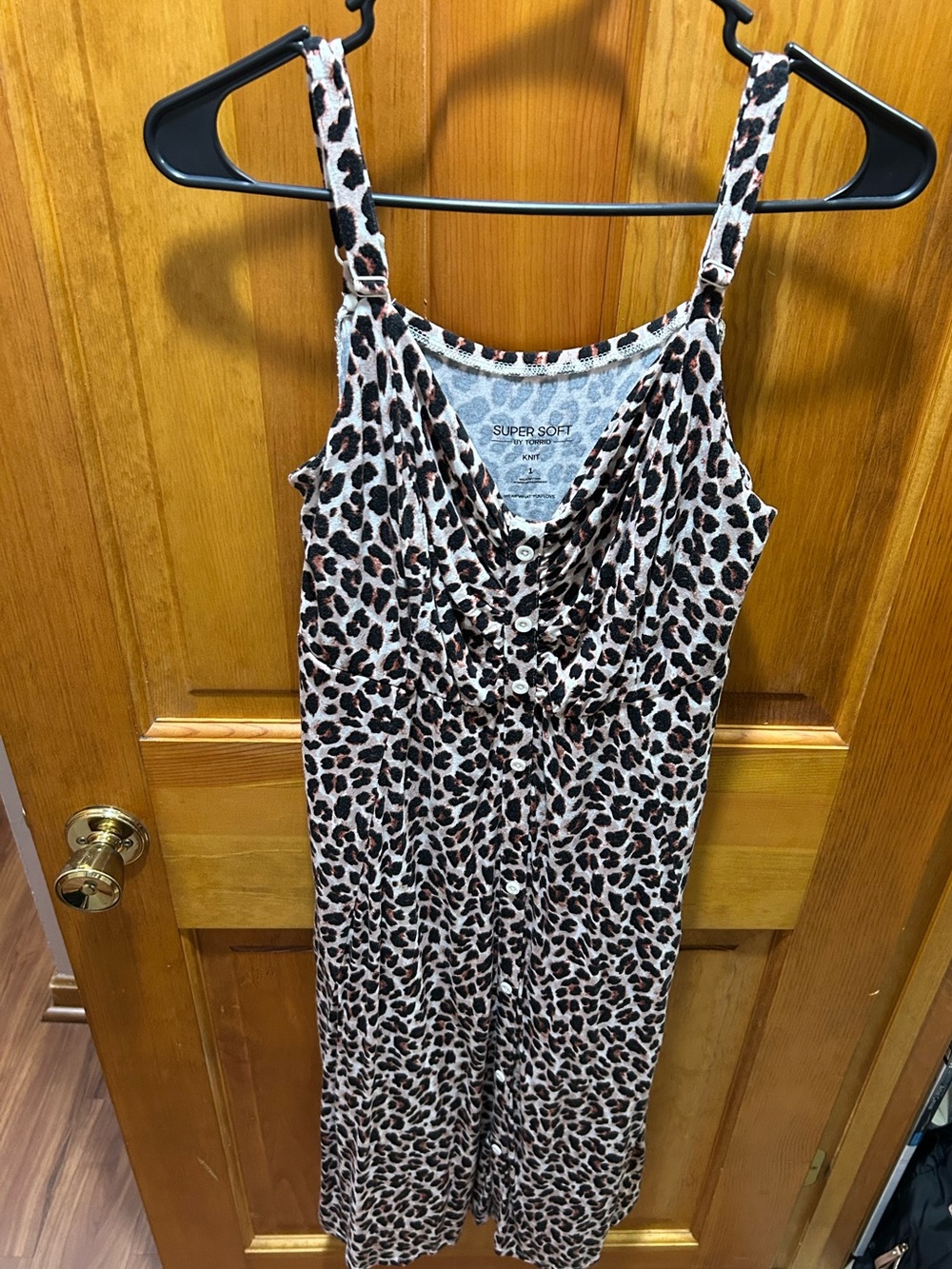 torrid Leopard Print Button-Front Knit Top in Black and Brown